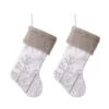 Glitzhome® 21" White Fleece With Christmas Tree & Snowflake Stocking, 2ct. 1 Glitzhome® 21" White Fleece With Christmas Tree & Snowflake Stocking, 2ct. -Michaels X-Mas Decor D252907S 1