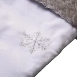 Glitzhome® 21" White Fleece With Christmas Tree & Snowflake Stocking, 2ct. -Michaels X-Mas Decor D252907S 7