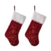 Glitzhome® 21" Red Sequin Christmas Stocking, 2ct. -Michaels X-Mas Decor D252910S 1