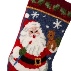 Glitzhome® 19" Santa Hooked Stocking 13 Glitzhome® 19" Santa Hooked Stocking -Michaels X-Mas Decor D252943S 3