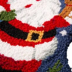 Glitzhome® 19" Santa Hooked Stocking 17 Glitzhome® 19" Santa Hooked Stocking -Michaels X-Mas Decor D252943S 7