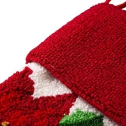 Glitzhome® 21" Poinsettia Hooked Stocking -Michaels X-Mas Decor D252944S 4