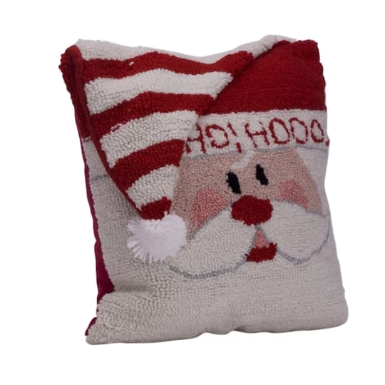 Glitzhome® 14" Hooked 3D Santa Pillow 3 Glitzhome® 14" Hooked 3D Santa Pillow