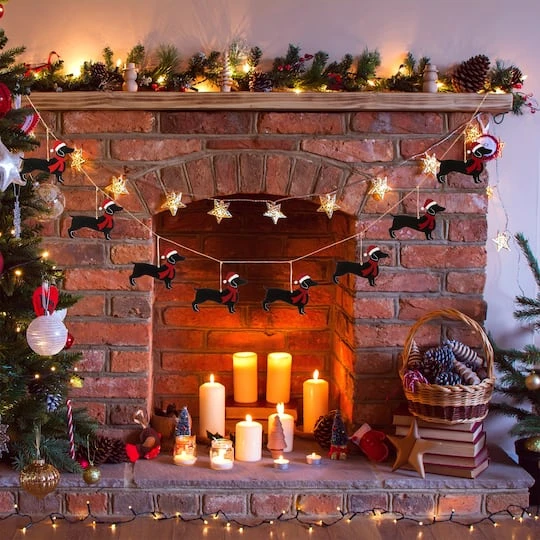 Glitzhome® 6ft. Metal Christmas Dog Garland 6 Glitzhome® 6ft. Metal Christmas Dog Garland - Image 4