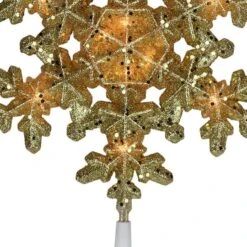 Northlight 9" Gold Lighted Snowflake Christmas Tree Topper -Michaels X-Mas Decor D253705S 3