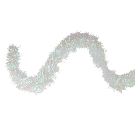 Northlight 50ft. White Iridescent Tinsel Garland 4 Northlight 50ft. White Iridescent Tinsel Garland - Image 2