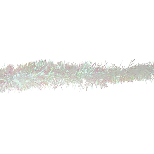 Northlight 50ft. White Iridescent Tinsel Garland 5 Northlight 50ft. White Iridescent Tinsel Garland - Image 3