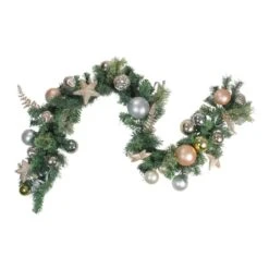 Northlight 6ft. Green & Gold Pre-Decorated Ornaments With Stars Garland