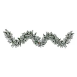 Northlight 9ft. White & Green Flocked Angel Pine With Pinecones Garland 11 Northlight 9ft. White & Green Flocked Angel Pine With Pinecones Garland -Michaels X-Mas Decor D253723S 11