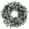 Northlight 24" Flocked Angel Pine & Pinecones Wreath