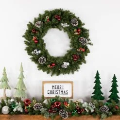 Northlight 30" LED Canadian Pine Artificial Christmas Wreath -Michaels X-Mas Decor D253734S 13