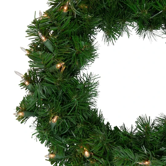 Northlight 16" Pre-Lit Deluxe Windsor Pine Artificial Christmas Wreath 7 Northlight 16" Pre-Lit Deluxe Windsor Pine Artificial Christmas Wreath - Image 5
