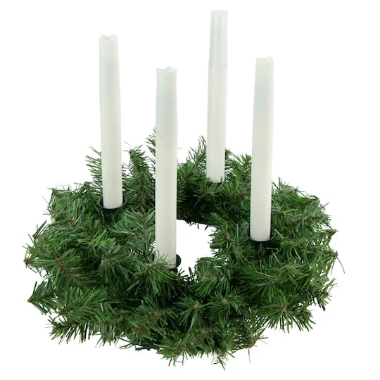 Northlight 12" Pine Artificial Christmas Advent Candle Holder Wreath 7 Northlight 12" Pine Artificial Christmas Advent Candle Holder Wreath - Image 5