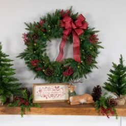Northlight 2.5ft. Pre-Lit Mixed Rosemary Emerald Angel Pine Artificial Christmas Wreath -Michaels X-Mas Decor D253762S 13