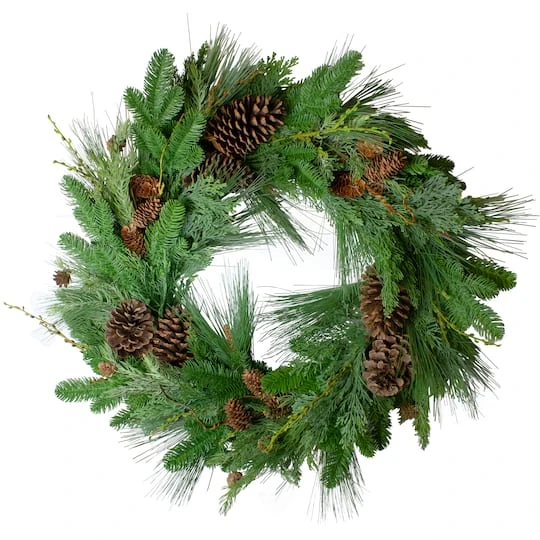 Northlight 32" Cedar & Pinecone Wreath 4 Northlight 32" Cedar & Pinecone Wreath - Image 2