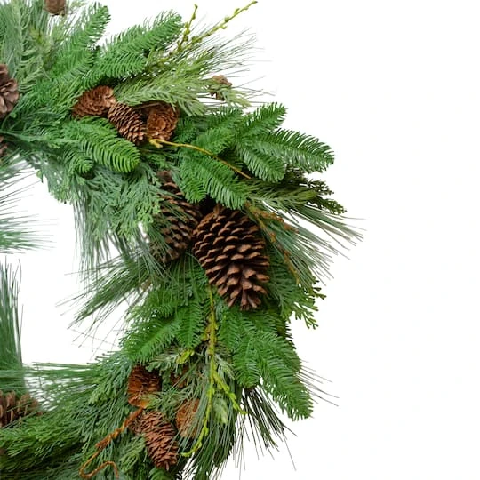 Northlight 32" Cedar & Pinecone Wreath 5 Northlight 32" Cedar & Pinecone Wreath - Image 3