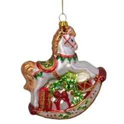 Northlight 5" Glass Traditional Rocking Horse With Gifts Ornament 16 Northlight 5" Glass Traditional Rocking Horse With Gifts Ornament -Michaels X-Mas Decor D253794S 14