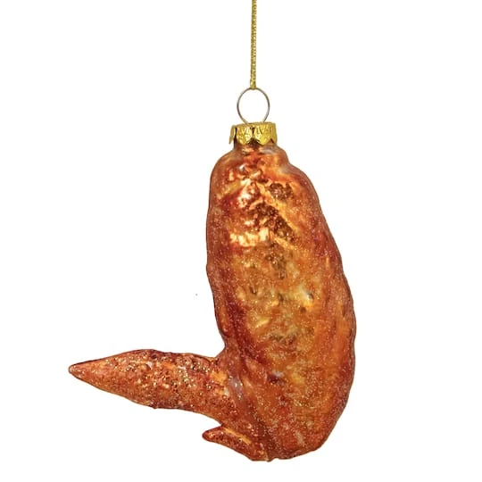 Northlight 4.5" Glitter Glass Buffalo Chicken Wing Ornament 6 Northlight 4.5" Glitter Glass Buffalo Chicken Wing Ornament - Image 4