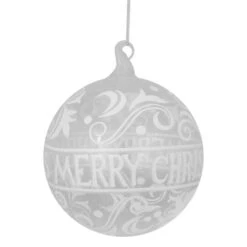 Northlight 6" Clear & White "Merry Christmas" Glass Ball Ornament -Michaels X-Mas Decor D253808S 11