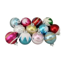 Northlight 12ct. 2.5" Frosted & Glittered Multicolor Glass Ball Ornaments 13 Northlight 12ct. 2.5" Frosted & Glittered Multicolor Glass Ball Ornaments -Michaels X-Mas Decor D253817S 11