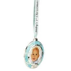 Northlight 3" Blue & Silver "Baby's First Christmas" Framed Ornament 13 Northlight 3" Blue & Silver "Baby's First Christmas" Framed Ornament -Michaels X-Mas Decor D253818S 14