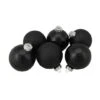 Northlight 6ct. 3.25" 2-Finish Black Glass Ball Ornaments -Michaels X-Mas Decor D253828S 1