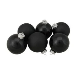 Northlight 6ct. 3.25" 2-Finish Black Glass Ball Ornaments 11 Northlight 6ct. 3.25" 2-Finish Black Glass Ball Ornaments -Michaels X-Mas Decor D253828S 11