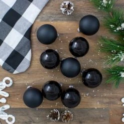 Northlight 9ct. 2.5" Shiny & Matte Black Glass Ball Ornaments 15 Northlight 9ct. 2.5" Shiny & Matte Black Glass Ball Ornaments -Michaels X-Mas Decor D253829S 14