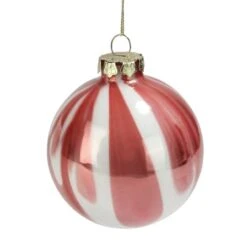Northlight 3" Pink & White Marbled Glass Ball Ornament -Michaels X-Mas Decor D253836S 11