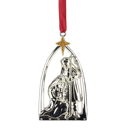 Northlight 3.75" Gold & Silver Nativity Scene Ornament 3 Northlight 3.75" Gold & Silver Nativity Scene Ornament