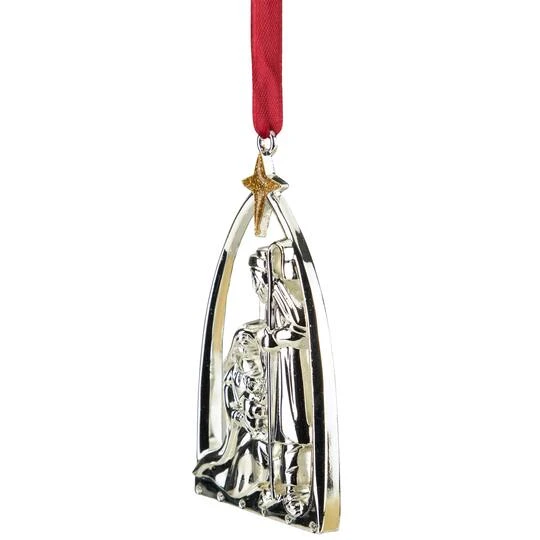 Northlight 3.75" Gold & Silver Nativity Scene Ornament 10 Northlight 3.75" Gold & Silver Nativity Scene Ornament - Image 8