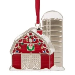 Northlight Red & White Enamel Barn House Ornament -Michaels X-Mas Decor D253858S 11