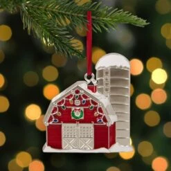 Northlight Red & White Enamel Barn House Ornament -Michaels X-Mas Decor D253858S 12