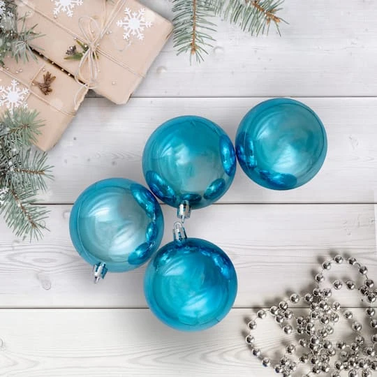 Northlight 32ct. 3.5" Turquoise Blue Shatterproof Shiny Christmas Ball Ornaments 7 Northlight 32ct. 3.5" Turquoise Blue Shatterproof Shiny Christmas Ball Ornaments - Image 5