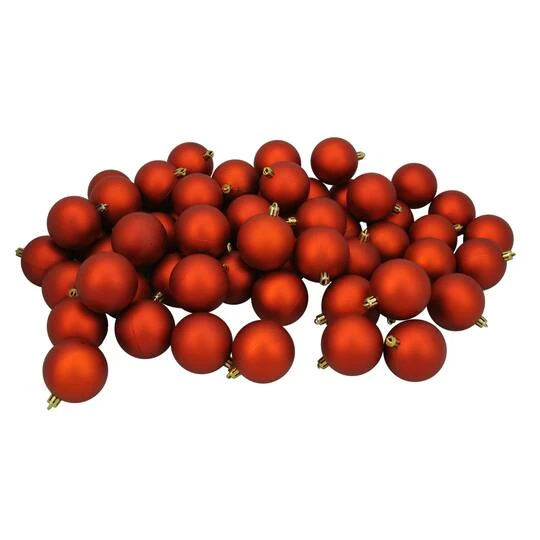 Northlight 60ct. 2.5" Burnt Orange Shatterproof Matte Christmas Ball Ornaments 4 Northlight 60ct. 2.5" Burnt Orange Shatterproof Matte Christmas Ball Ornaments - Image 2