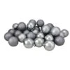 Northlight 32ct. 3.5" Pewter Gray Shatterproof 4-Finish Christmas Ball Ornaments