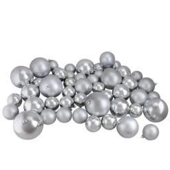 Northlight 50ct. Silver Splendor Shatterproof 2-Finish Christmas Ball Ornaments -Michaels X-Mas Decor D253876S 11