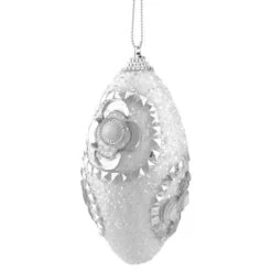 Northlight 4ct. 4.5" White & Silver Rhinestone Glittered Shatterproof Christmas Finial Ornaments -Michaels X-Mas Decor D253878S 13