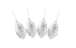 Northlight 4ct. 4.5" White & Silver Rhinestone Glittered Shatterproof Christmas Finial Ornaments -Michaels X-Mas Decor D253878S 2