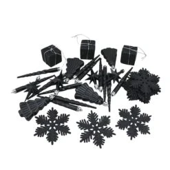 Northlight 125ct. Jet Black Shatterproof 4-Finish Christmas Ornaments -Michaels X-Mas Decor D253881S 13