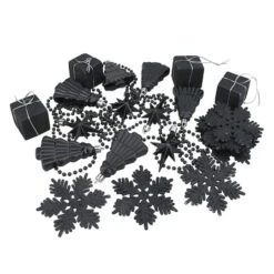 Northlight 125ct. Jet Black Shatterproof 4-Finish Christmas Ornaments -Michaels X-Mas Decor D253881S 14