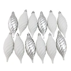 Northlight 125ct. Winter White & Silver Shatterproof 4-Finish Christmas Ornaments -Michaels X-Mas Decor D253888S 15
