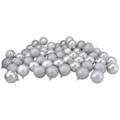 Northlight 96ct. 1.5" Silver Splendor Shatterproof 4-Finish Christmas Ball Ornaments -Michaels X-Mas Decor D253890S 11