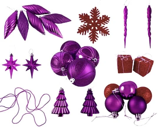 Northlight 125ct. Purple & Red Shatterproof 3-Finish Christmas Ornaments 5 Northlight 125ct. Purple & Red Shatterproof 3-Finish Christmas Ornaments - Image 3