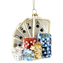 Northlight 4" Silver & Blue Poker Playing Cards With Dice & Chips Christmas Ornament 13 Northlight 4" Silver & Blue Poker Playing Cards With Dice & Chips Christmas Ornament -Michaels X-Mas Decor D253895S 11