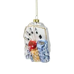 Northlight 4" Silver & Blue Poker Playing Cards With Dice & Chips Christmas Ornament 15 Northlight 4" Silver & Blue Poker Playing Cards With Dice & Chips Christmas Ornament -Michaels X-Mas Decor D253895S 13