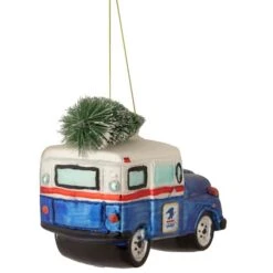 Northlight 5" Blue & Silver USPS Post Office Truck With Frosted Tree Glass Christmas Ornament 15 Northlight 5" Blue & Silver USPS Post Office Truck With Frosted Tree Glass Christmas Ornament -Michaels X-Mas Decor D253899S 4