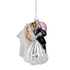 Northlight 5.25" Bride And Groom Kissing Glass Wedding Christmas Ornament -Michaels X-Mas Decor D253901S 1 1