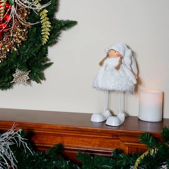 Northlight 24" Snowy Woodlands Plush White Angel Bobble Girl Christmas Figure 8 Northlight 24" Snowy Woodlands Plush White Angel Bobble Girl Christmas Figure - Image 6