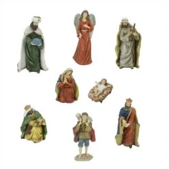 Northlight Green & Red Jewel Tone Christmas Nativity Figurine Set